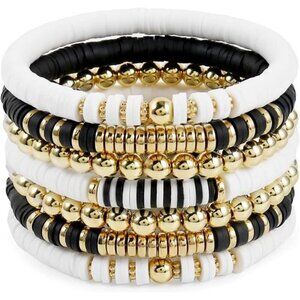 Polymer Clay Surfer Stackable Beads Boho Bracelet Summer Beach